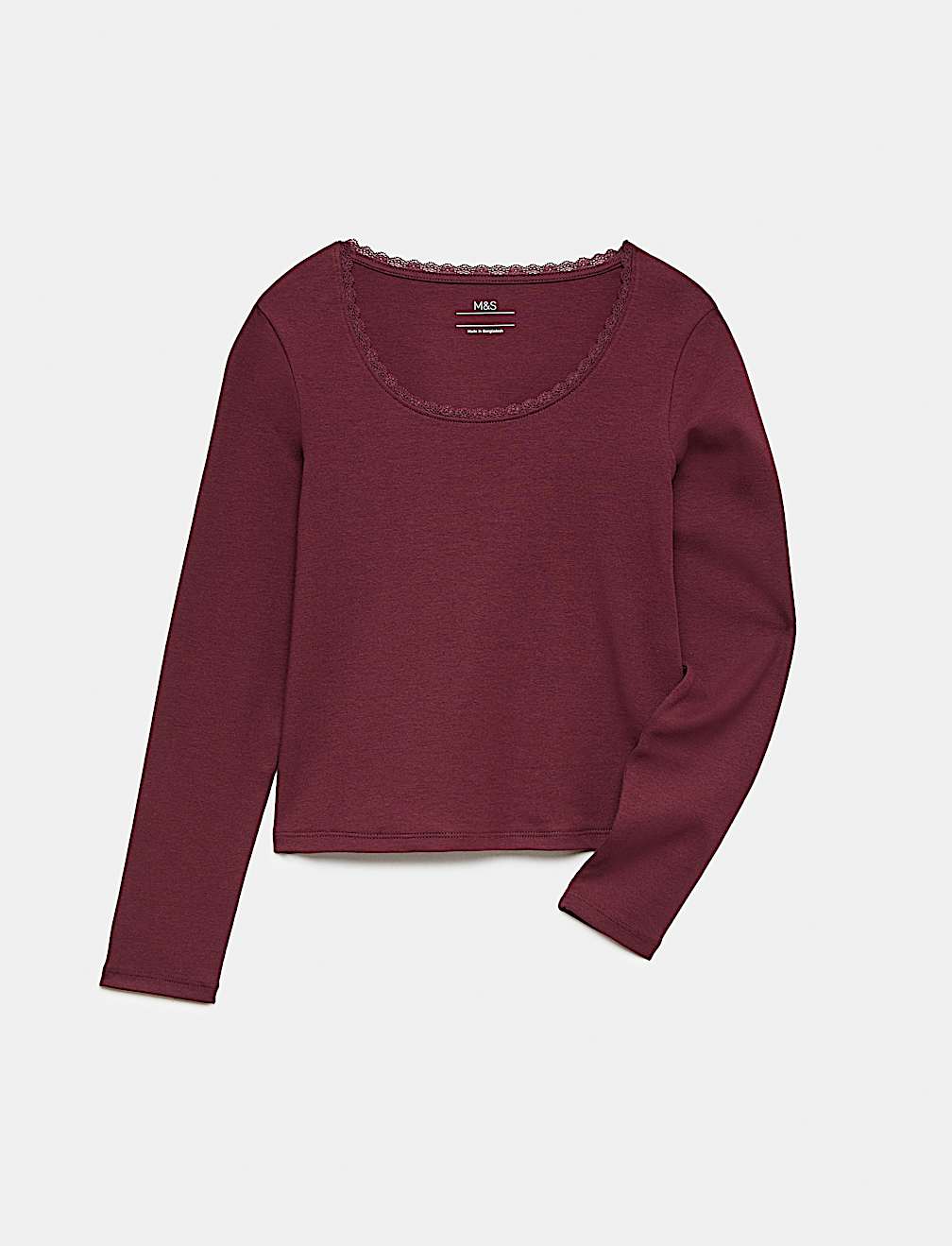 Cotton Rich Lace Trim Top (6-16 Yrs)
