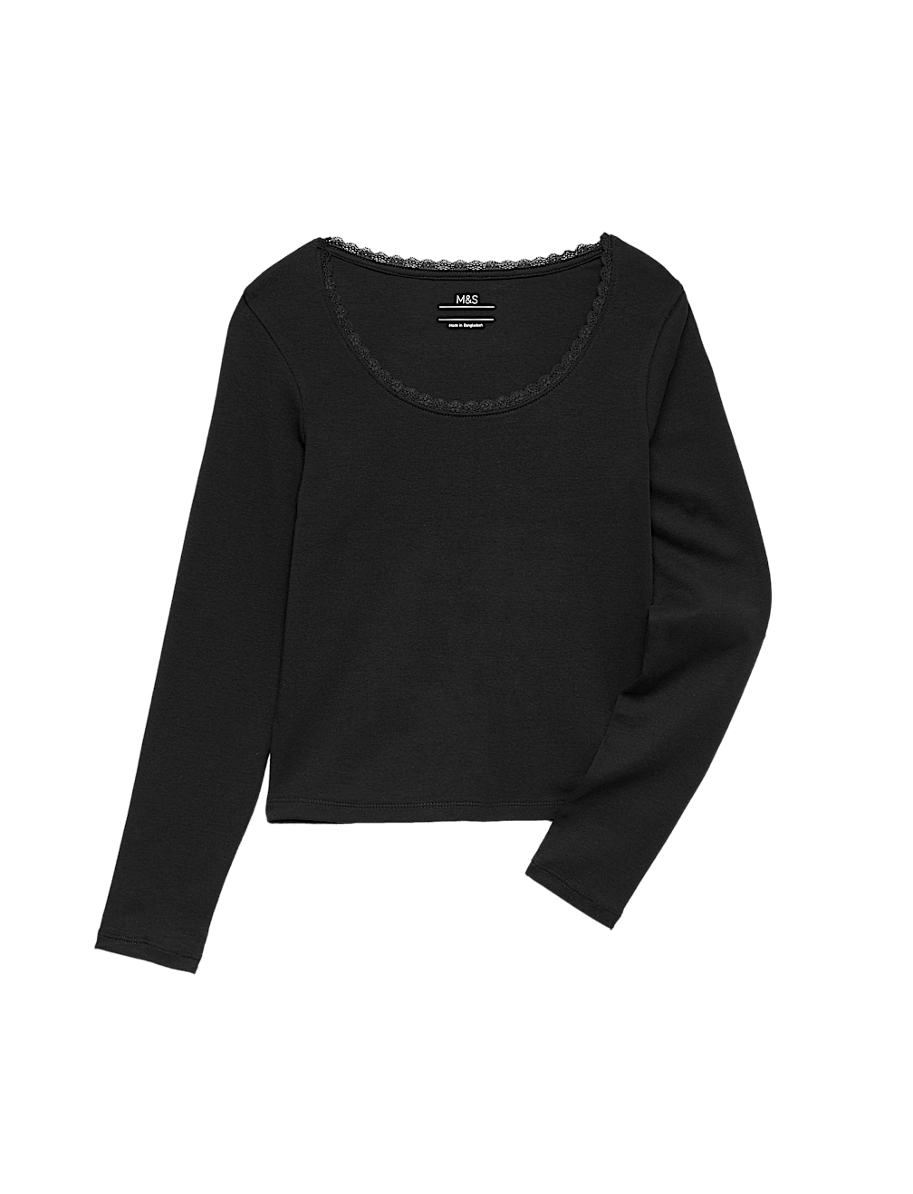 Cotton Rich Lace Trim Top (6-16 Yrs)