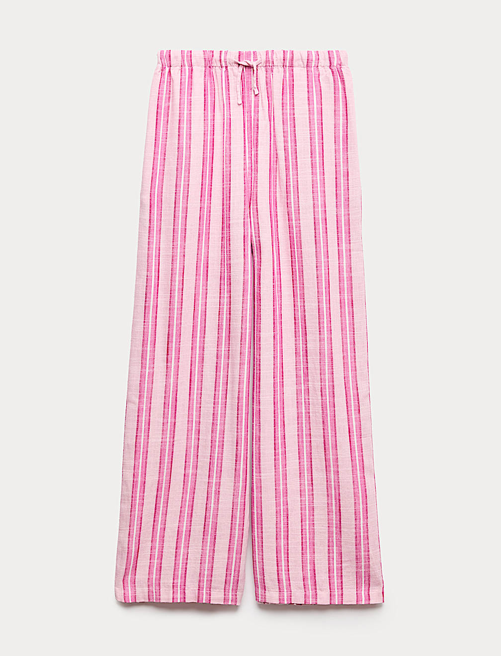 Linen Blend Striped Wide Leg Trousers (6-16 Yrs)