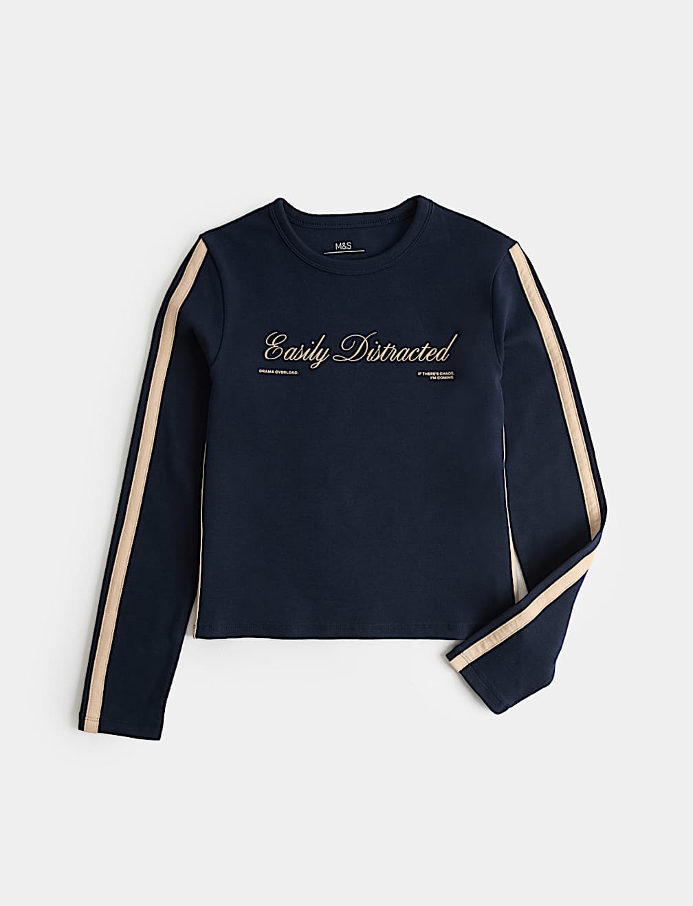 Cotton Rich Easily Distracted Slogan Top (6-16 Yrs)