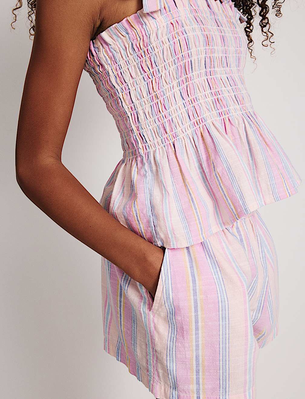 Pure Cotton Striped Shorts (6-16 Yrs)