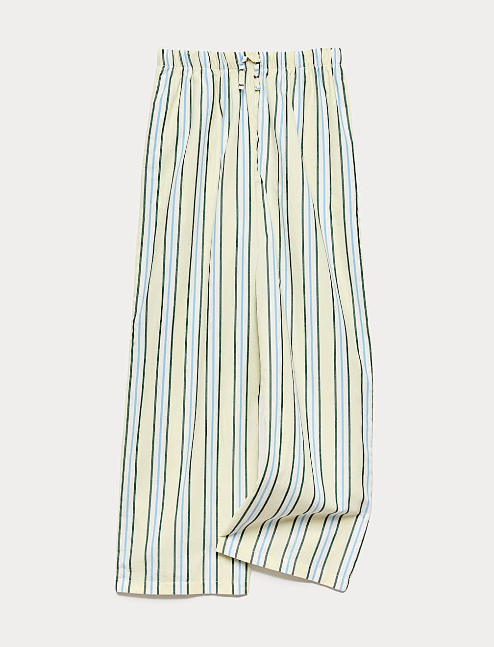 Wide Leg Pure Cotton Poplin Striped Trousers (6-16 Years)