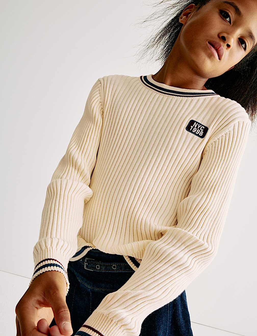 Pure Cotton Ribbed Jumper (6 - 16 yrs)