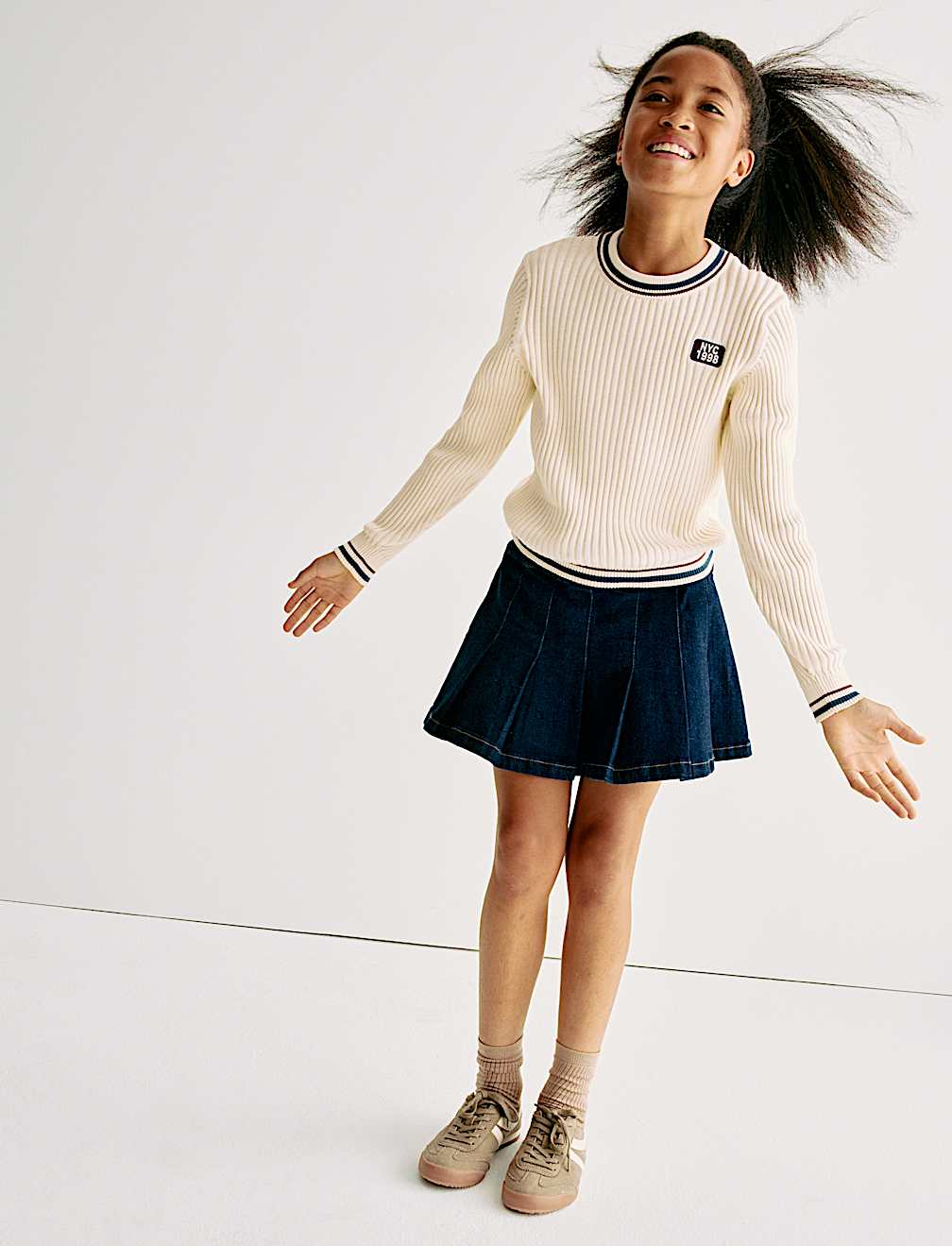 Pure Cotton Ribbed Jumper (6 - 16 yrs)