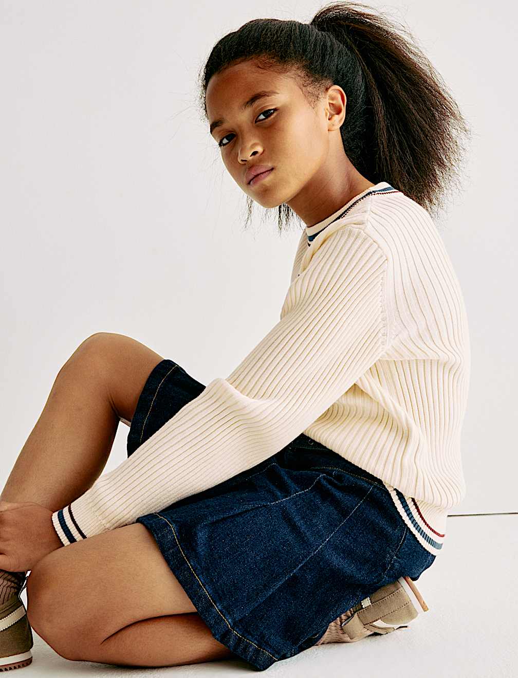 Pure Cotton Ribbed Jumper (6 - 16 yrs)