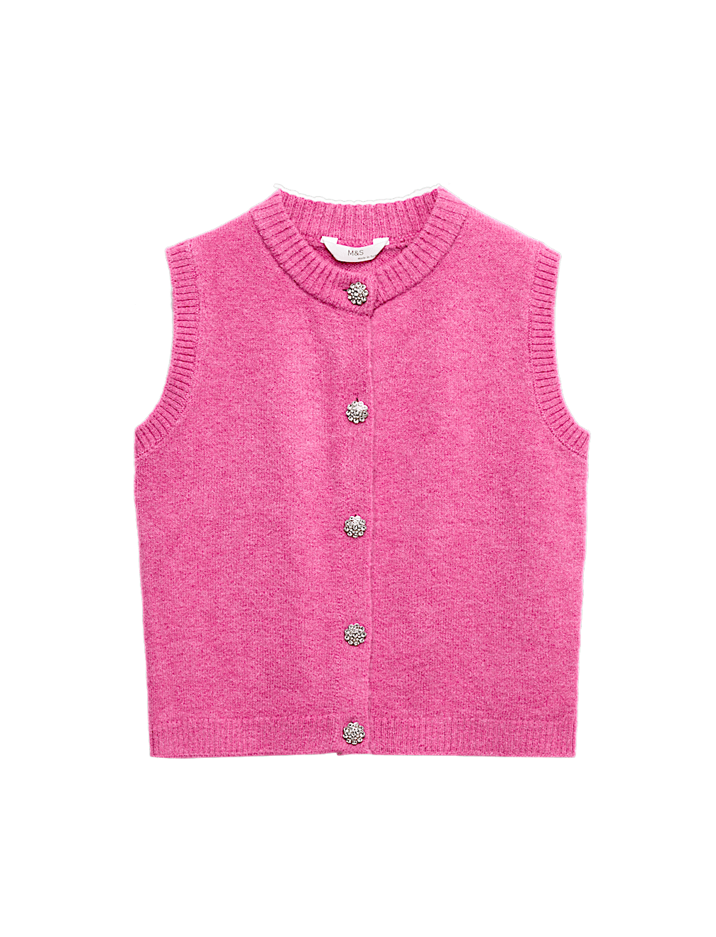 Button Through Knitted Vest (6-16 Yrs)