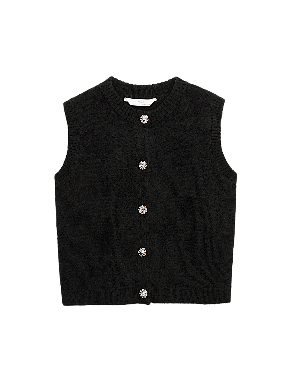 Button Through Knitted Vest (6-16 Yrs)