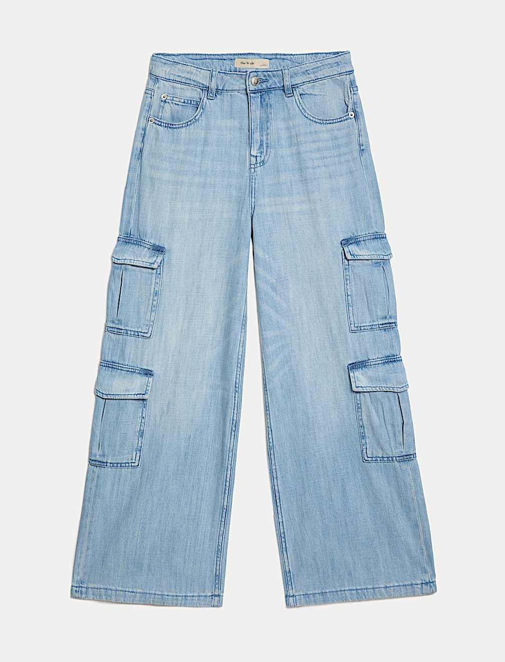 Denim Wide Leg Cargo Jeans (6-16 Yrs)