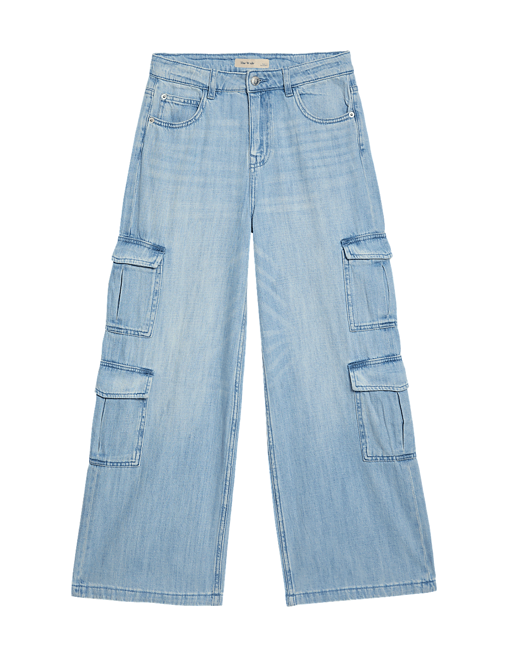 Denim Wide Leg Cargo Jeans (6-16 Yrs)
