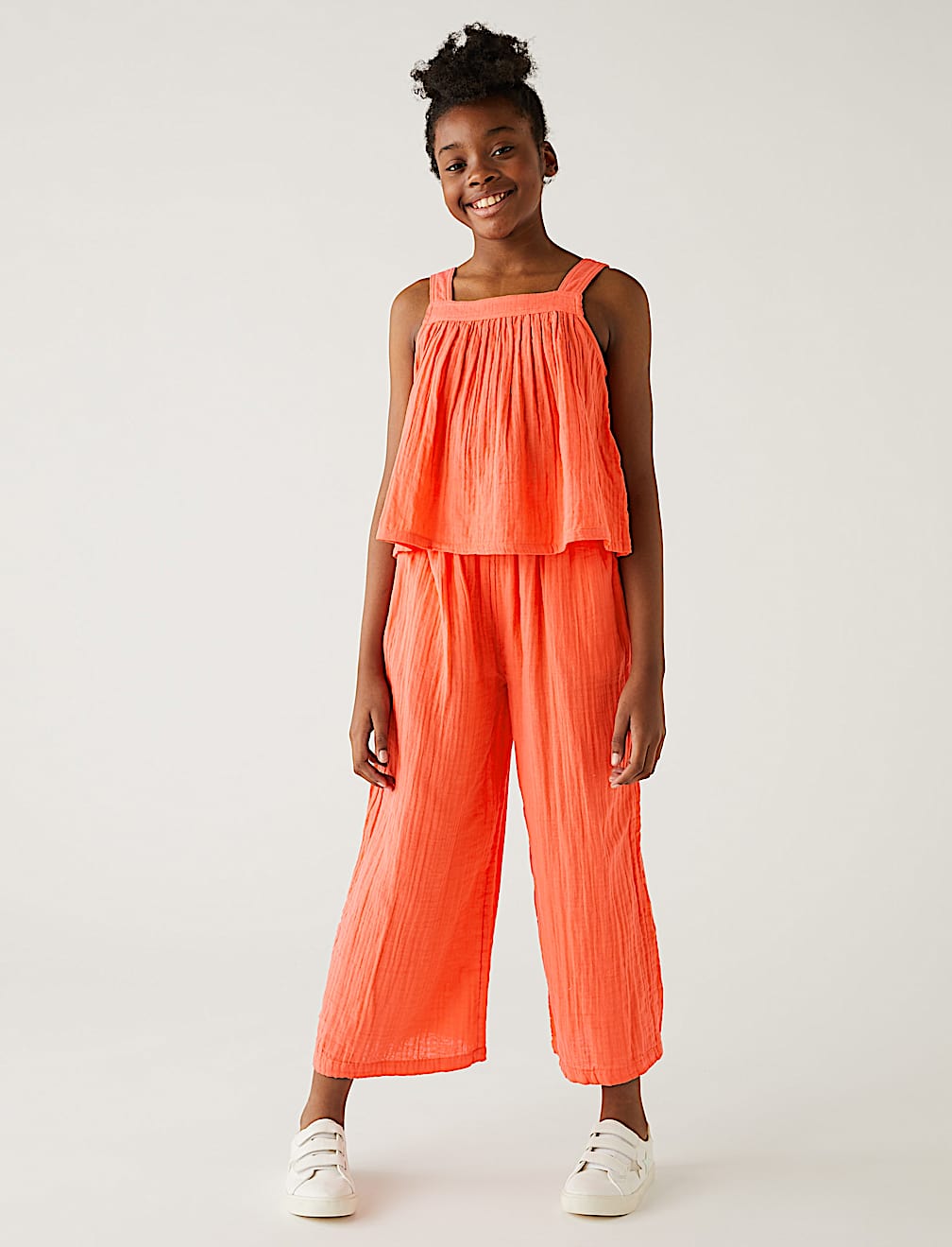 Pure Cotton Wide Leg Trousers