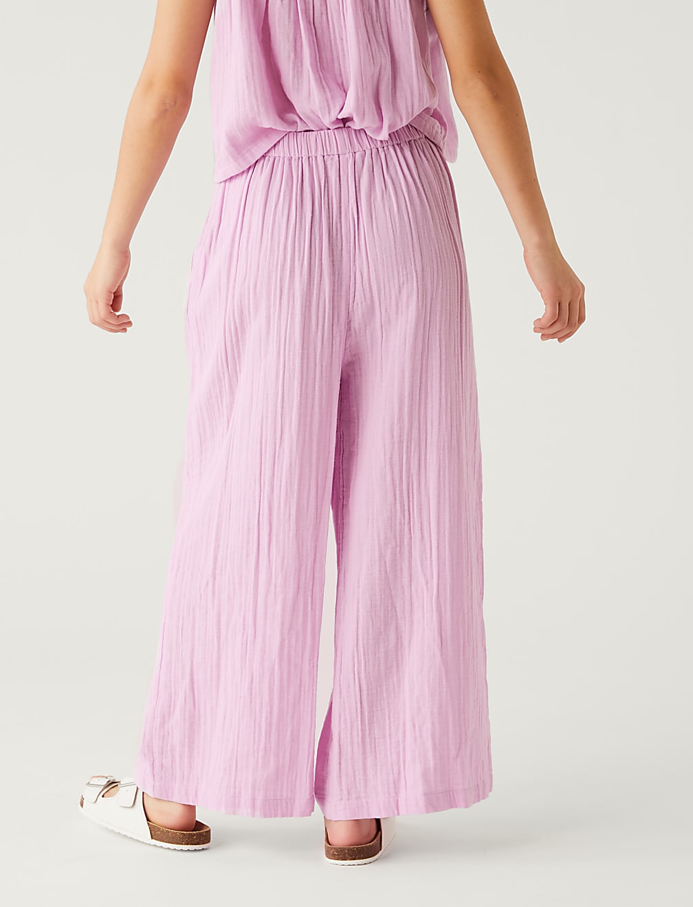Pure Cotton Wide Leg Trousers