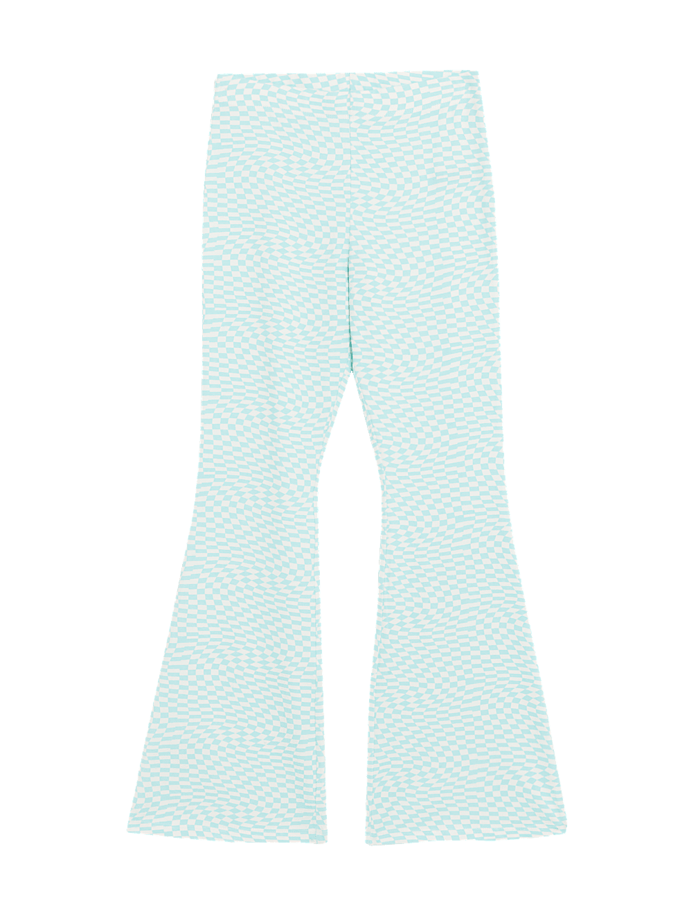 Cotton Rich Checkerboard Flared Leggings