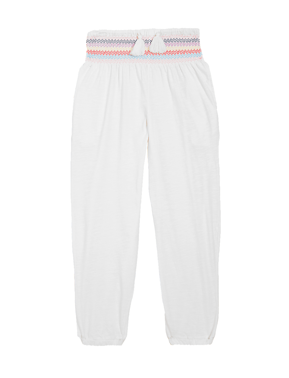 Relaxed Pure Cotton Embroidered Trousers (6-16 Yrs)