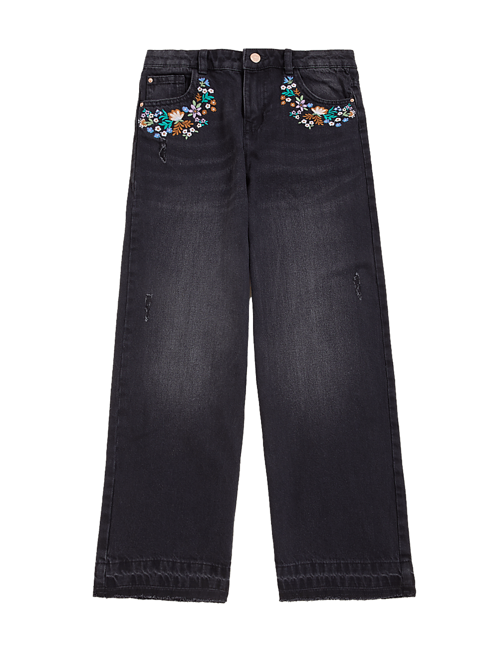 Denim Embroidered Wide Leg Jeans (6-16 Yrs)