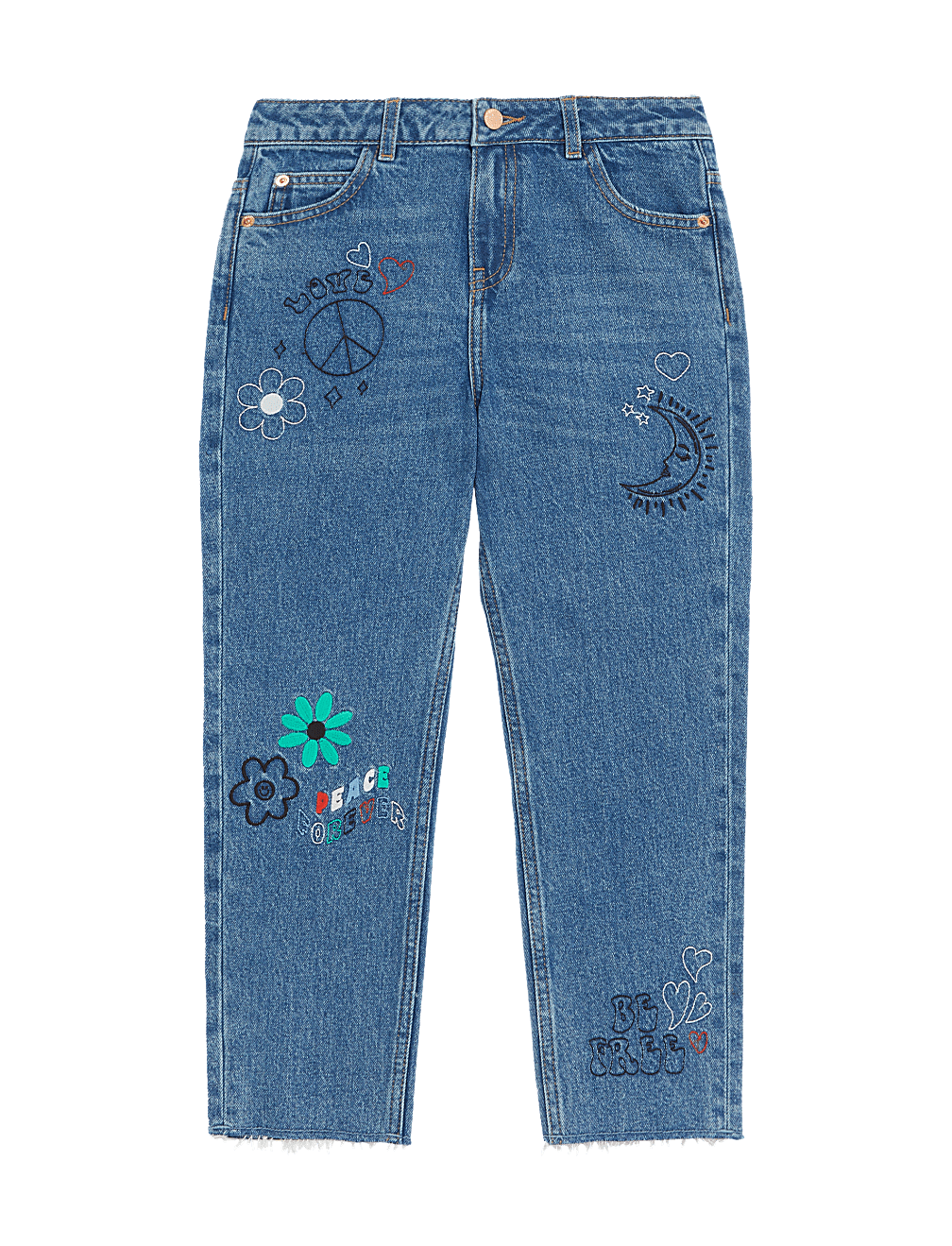 Denim Embroidered Jeans