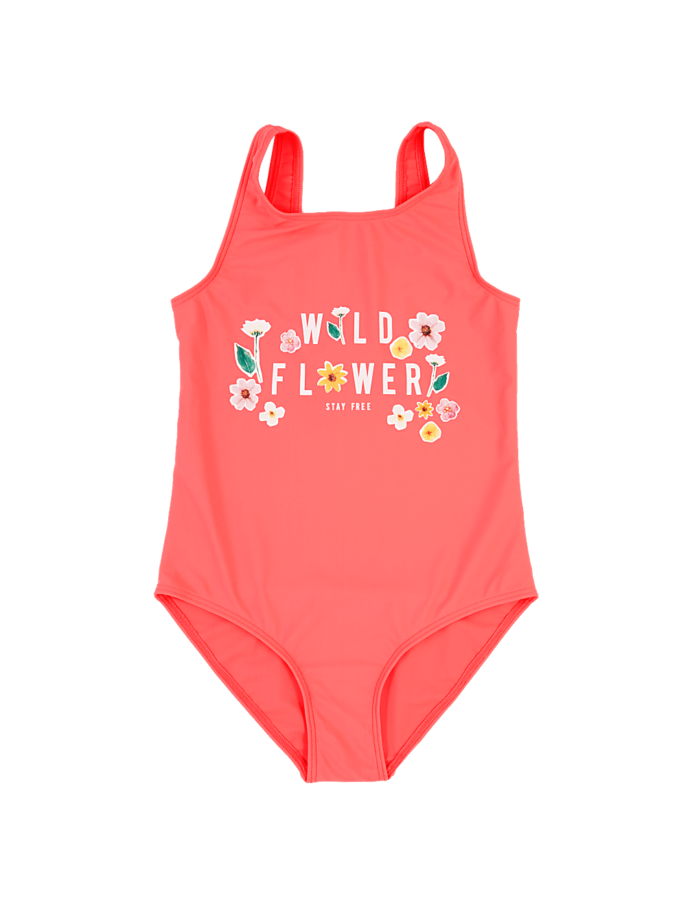 Wild Flower Slogan Swimsuit (6-16 Yrs)