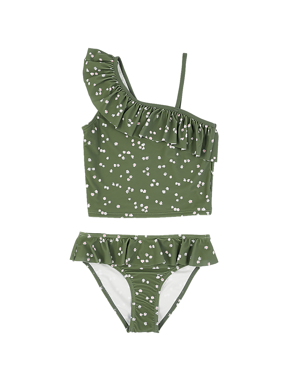 Floral One Shoulder Tankini (6-16 Yrs)