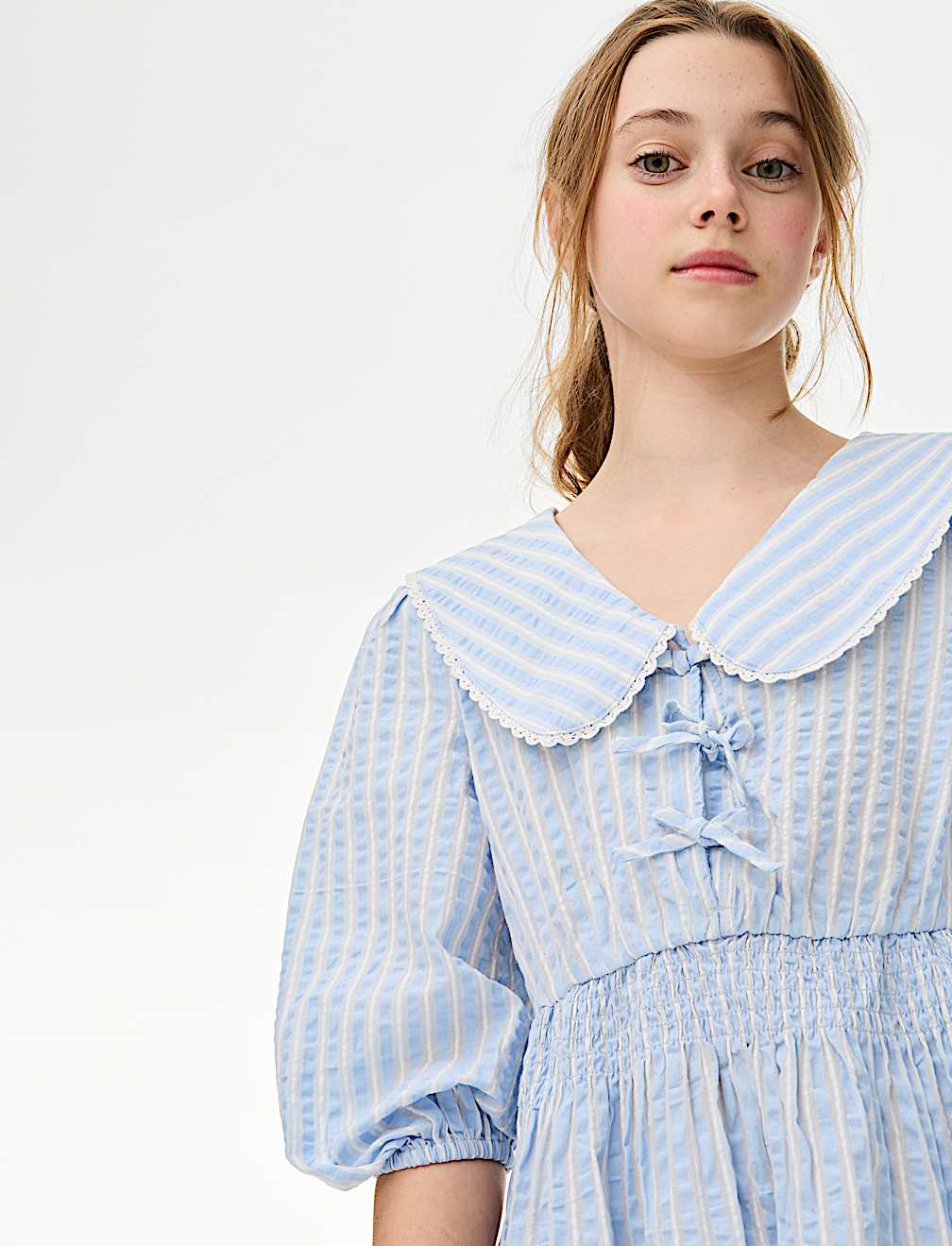 Pure Cotton Striped Dress (6-16 Yrs)
