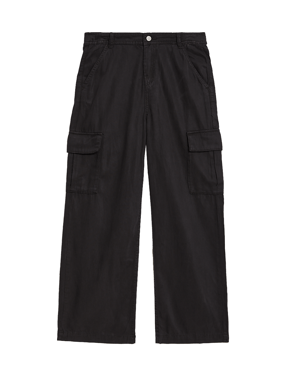 Lyocel Mix Plain Regular Fit Cargo Trouser