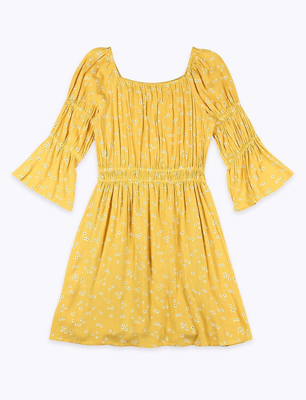 Ditsy Print Shirred Dress (6-16 Yrs)