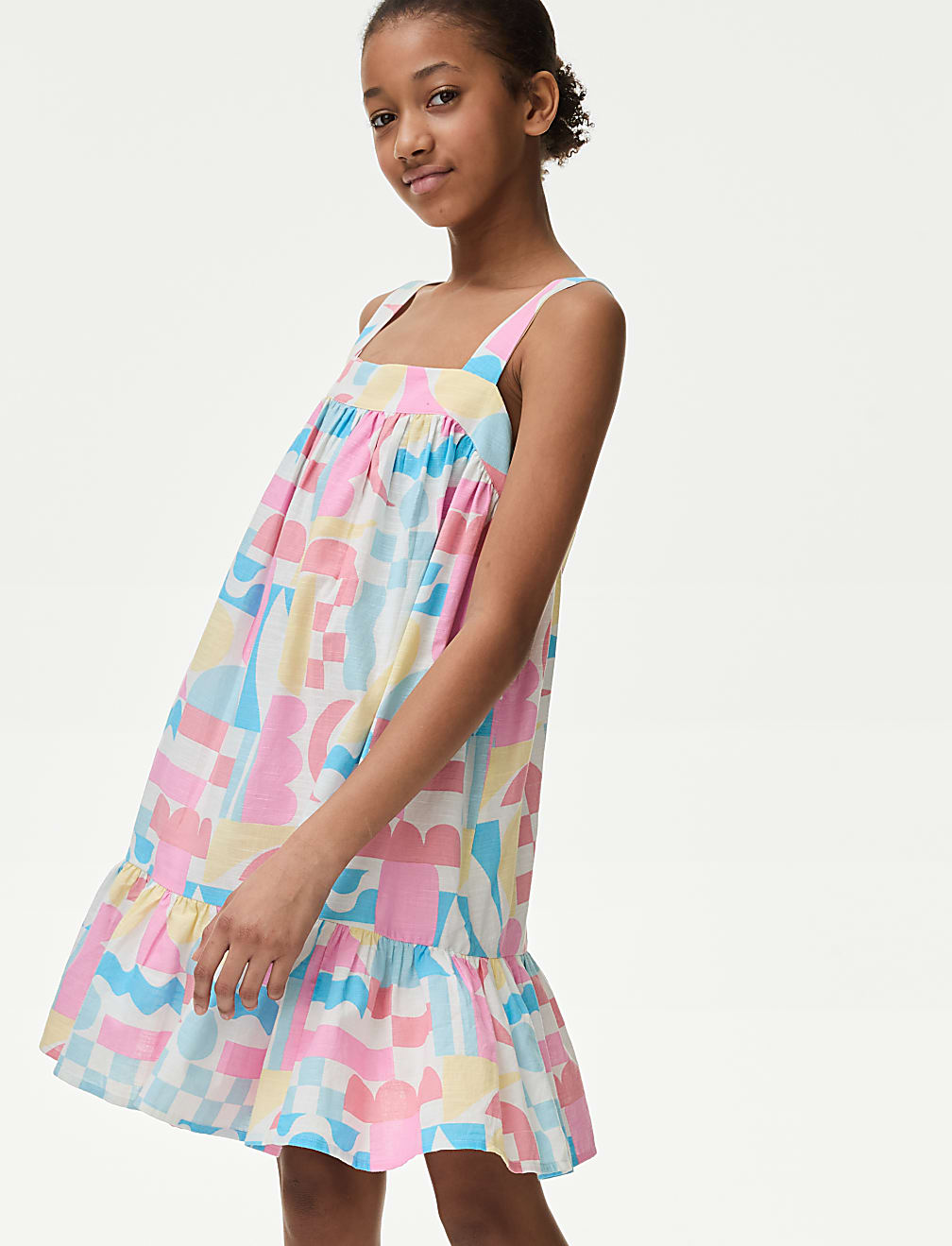 Pure Cotton Tiered Dress (6-16 Yrs)