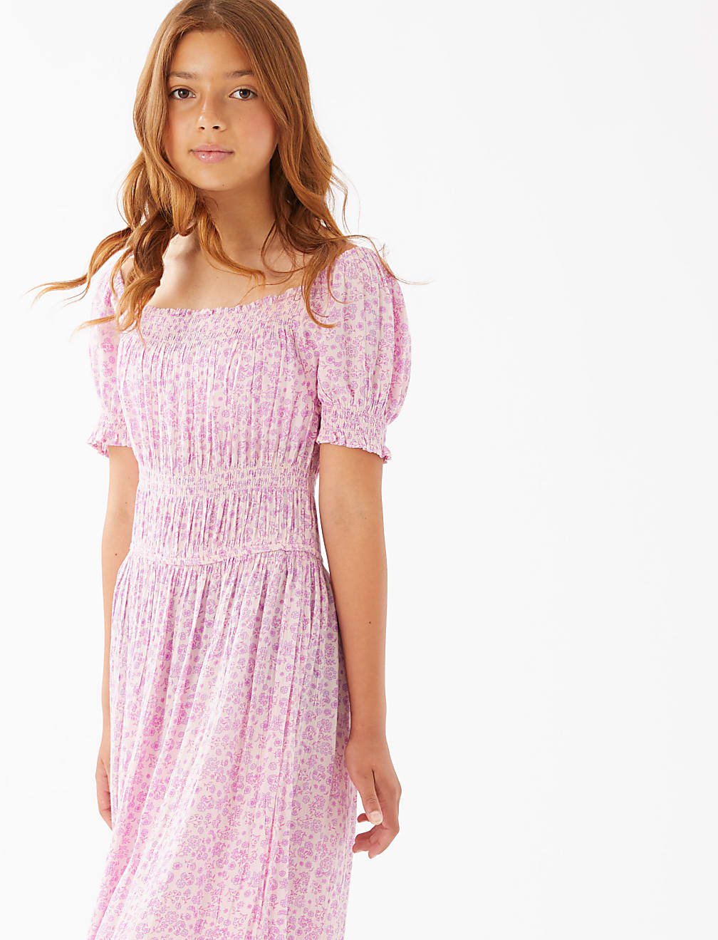 Floral Shirred Dress (6-16 Yrs)