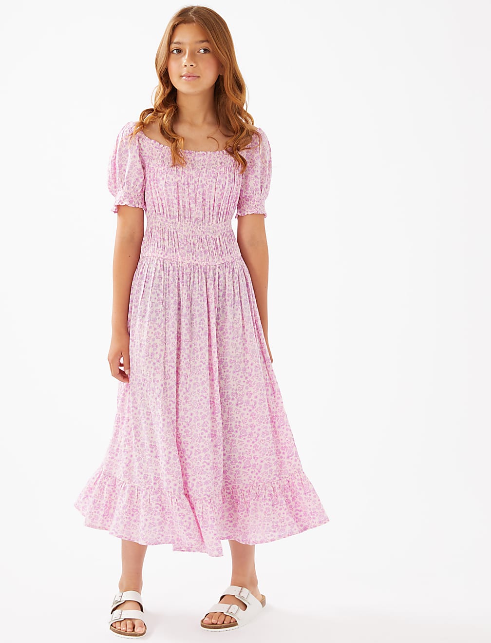 Floral Shirred Dress (6-16 Yrs)