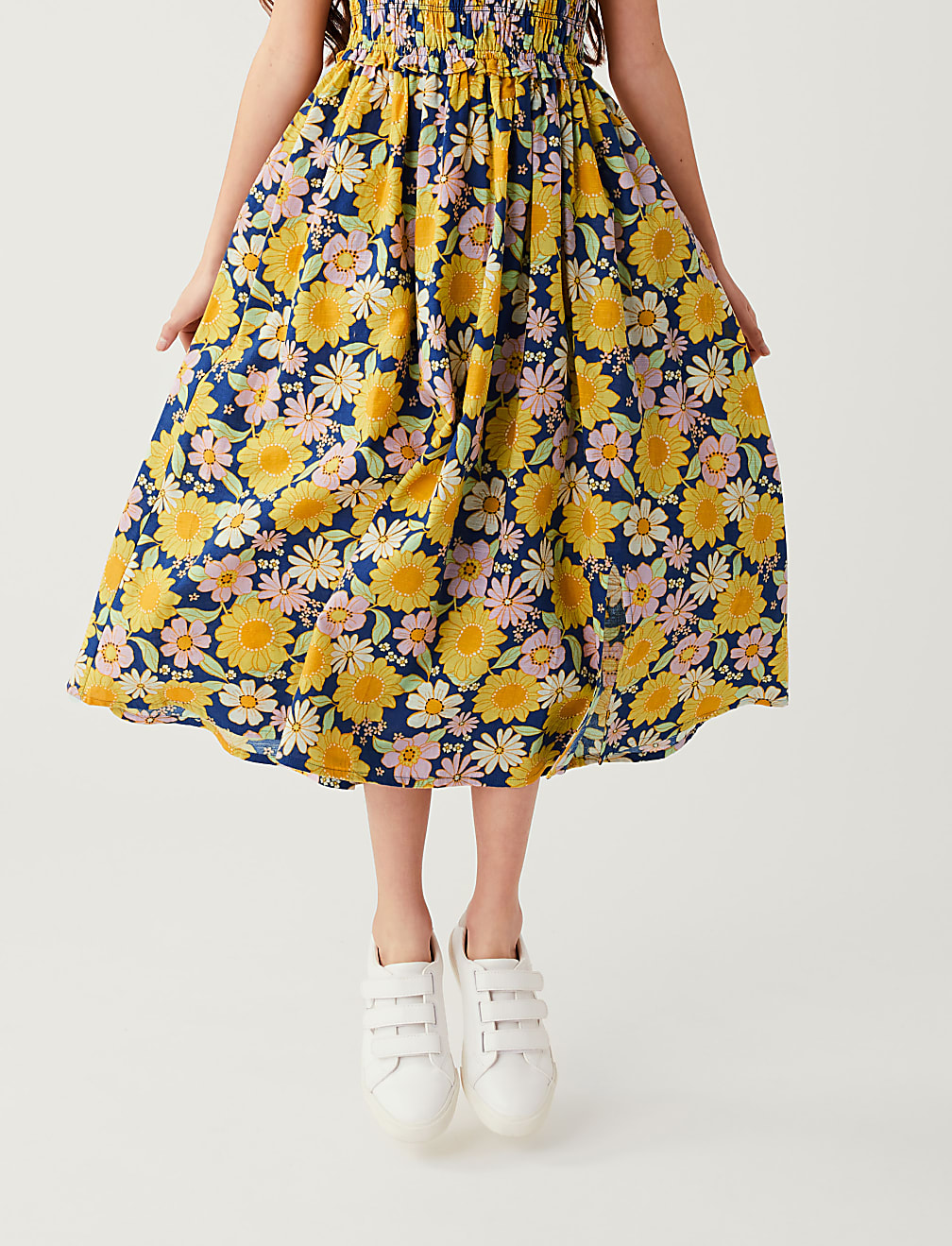 Pure Cotton Floral Midi Dress