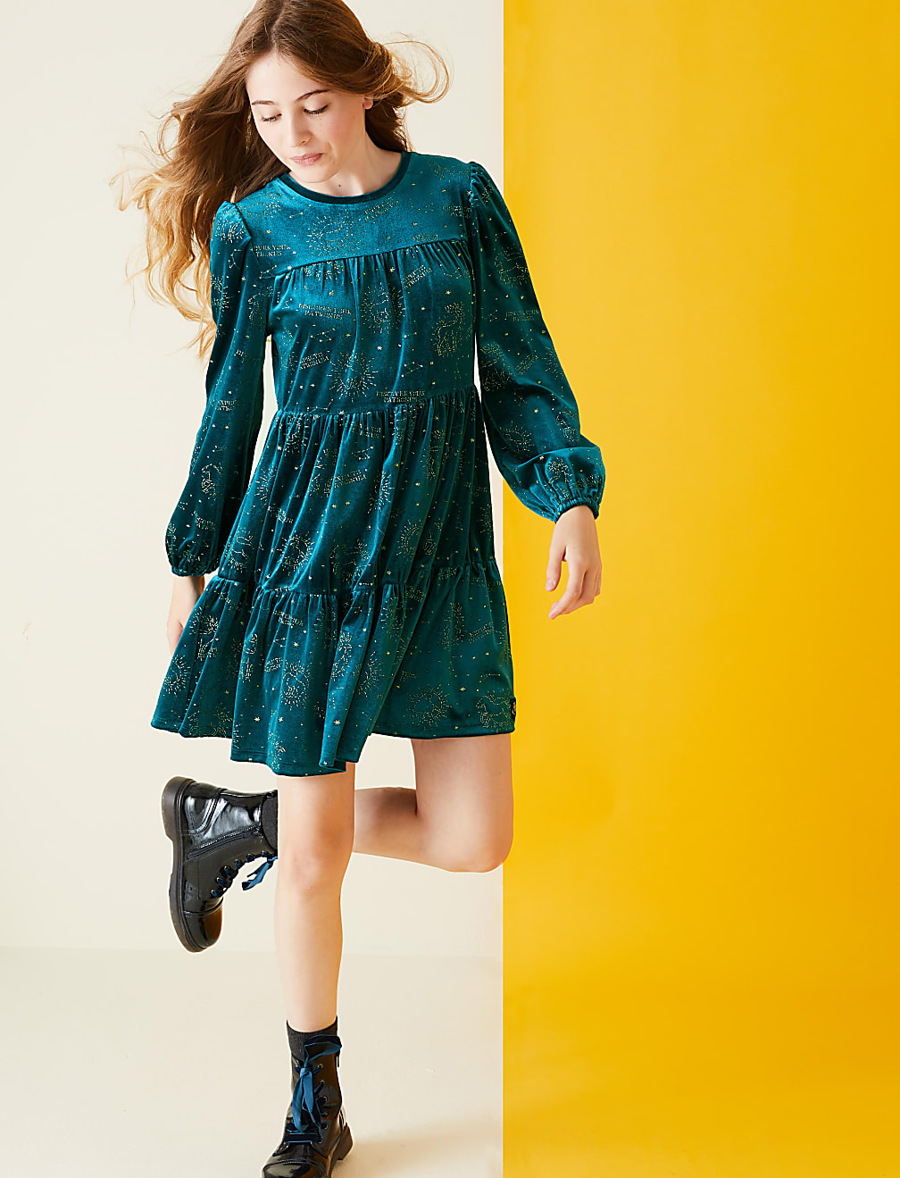 Harry Potter™ Velvet Glitter Dress (2-16 Yrs)