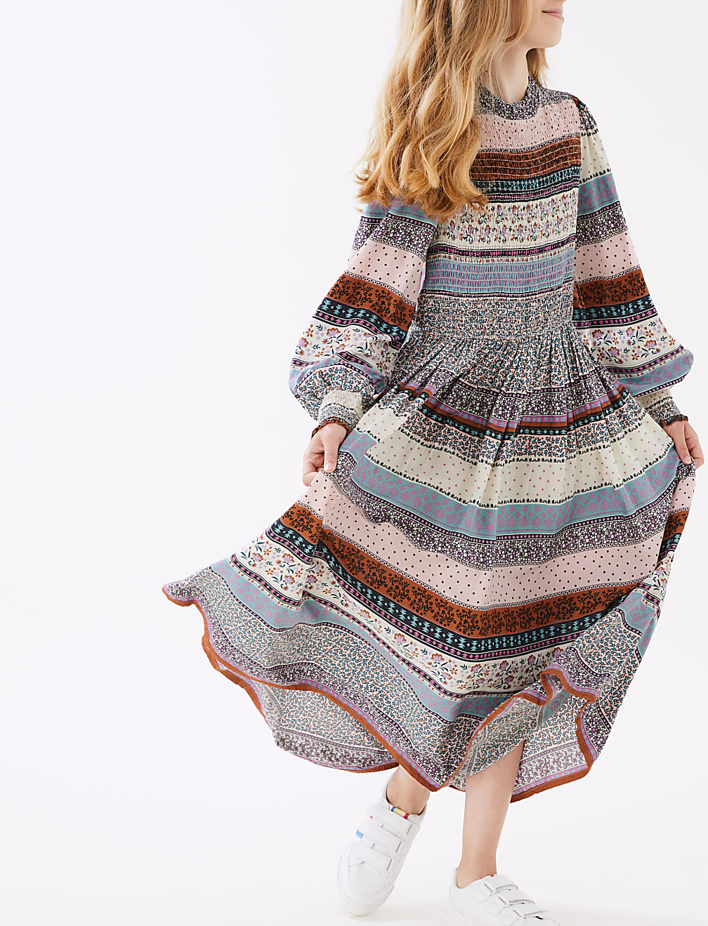 Patterned Shirred Dress (6-16 Yrs)