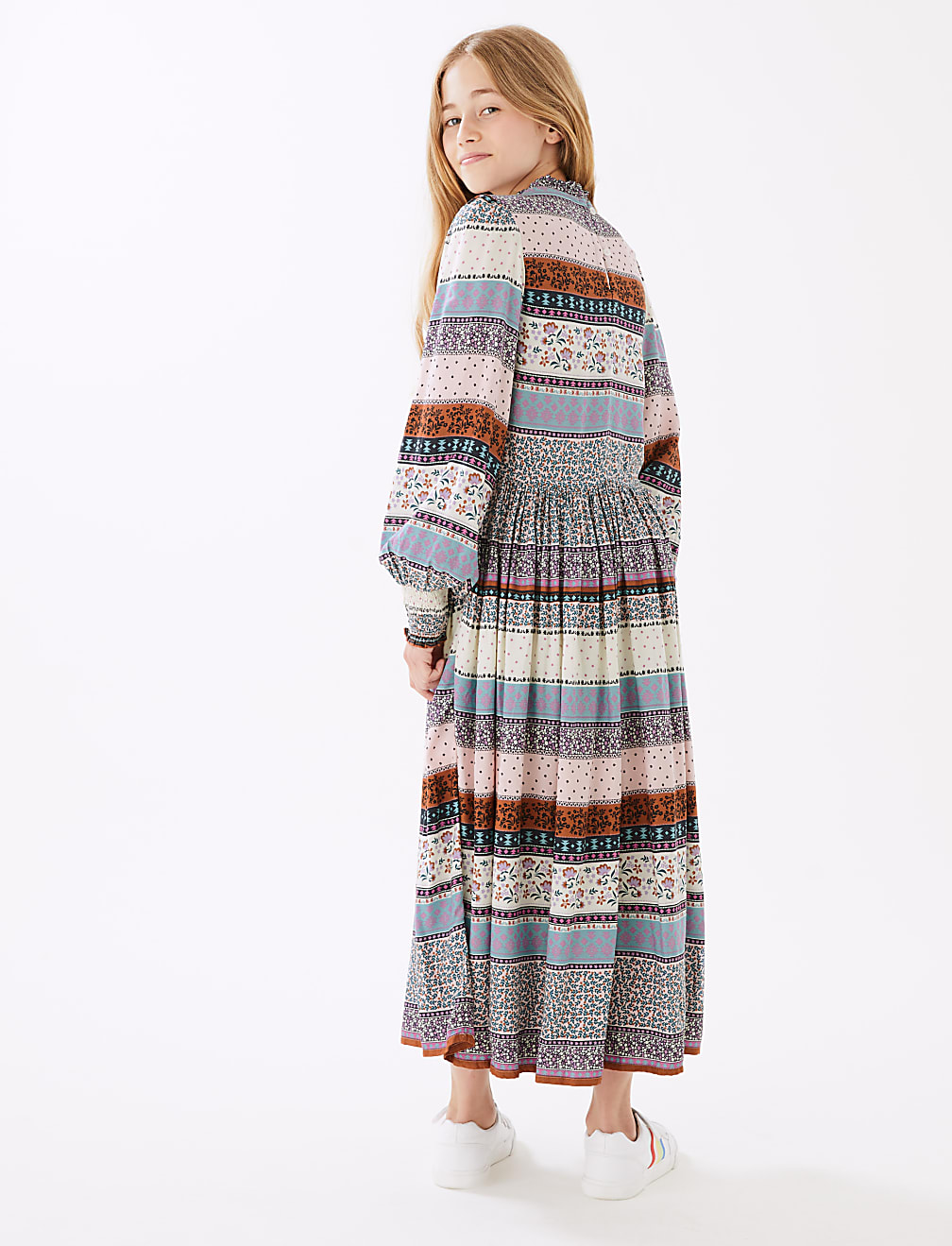 Patterned Shirred Dress (6-16 Yrs)