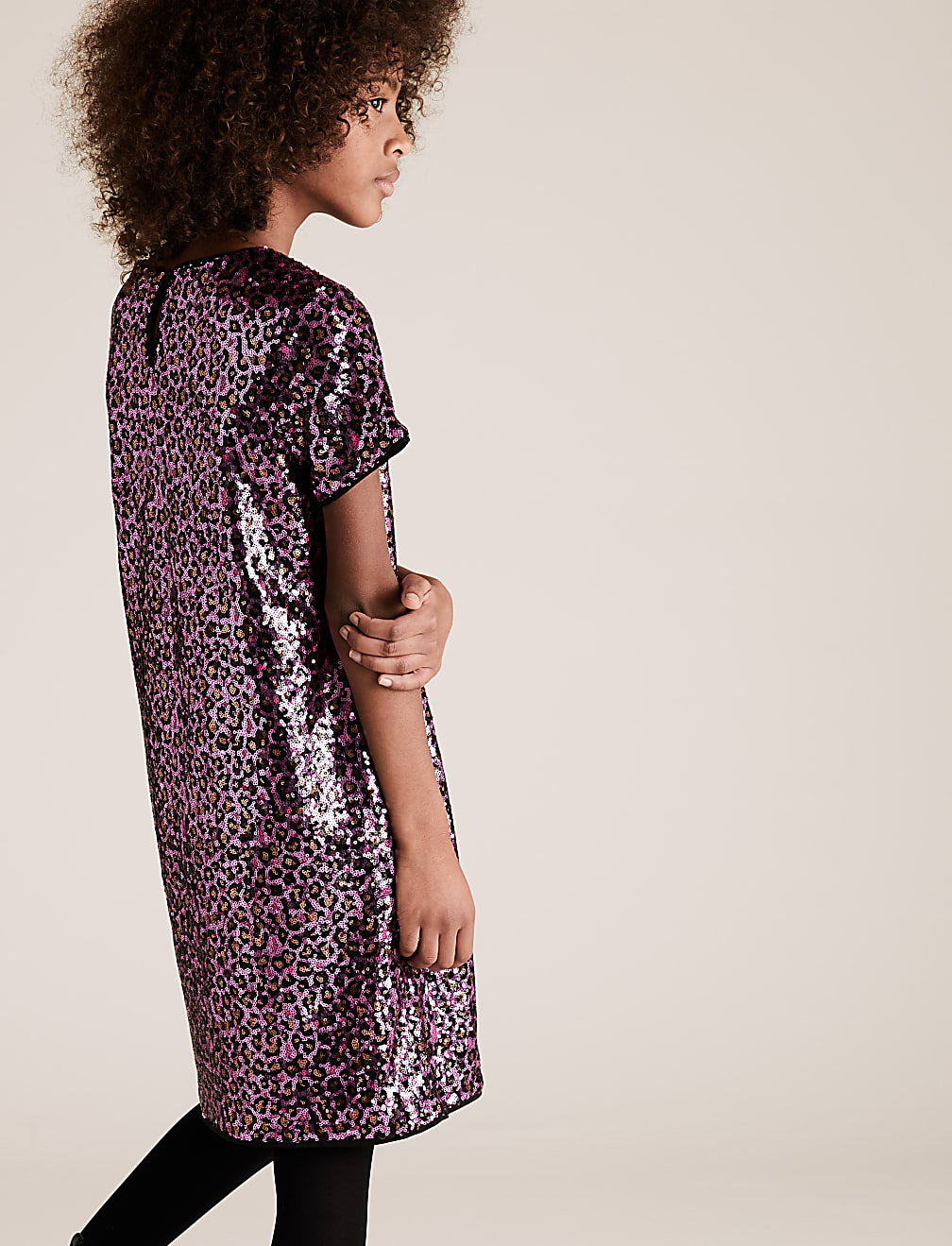 Leopard Print Sequin Dress (6-16 Yrs)
