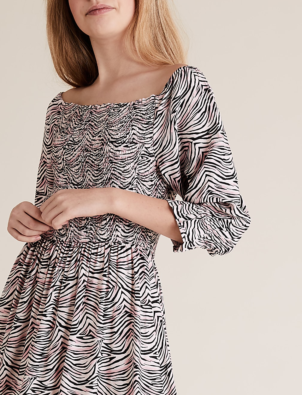 Zebra Print Midi Dress (6-14 Yrs)