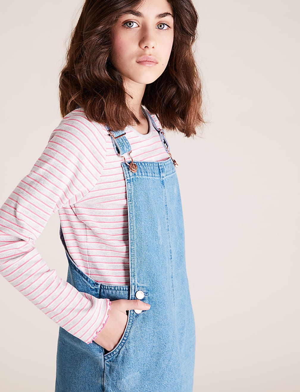 2pc Denim Pinafore Outfit (6-14 Yrs)