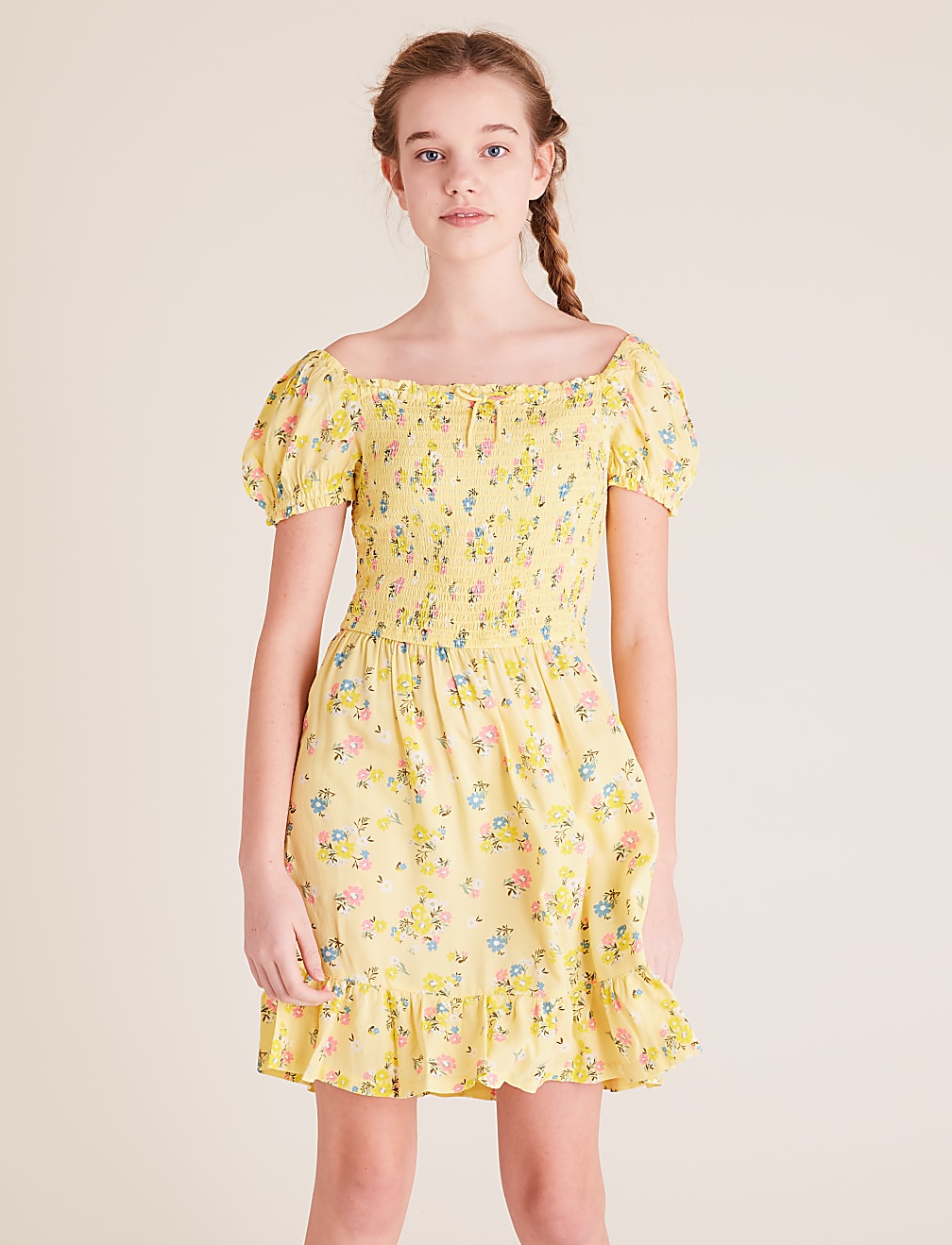 Floral Shirred Dress (6-16 Yrs)