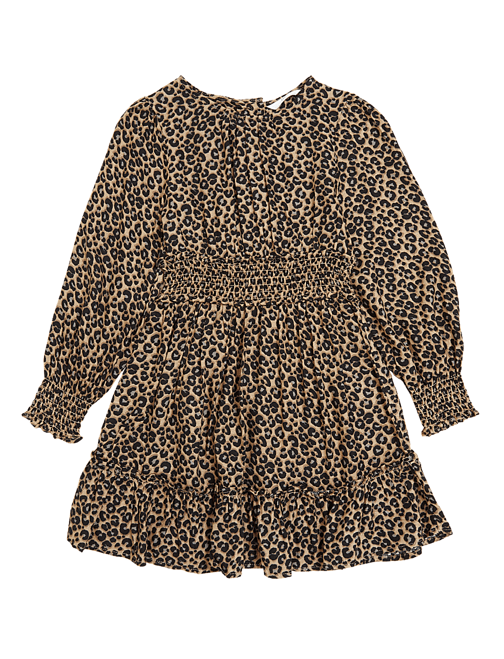Leopard Spot Print Shirred Dress (6-16 Yrs)