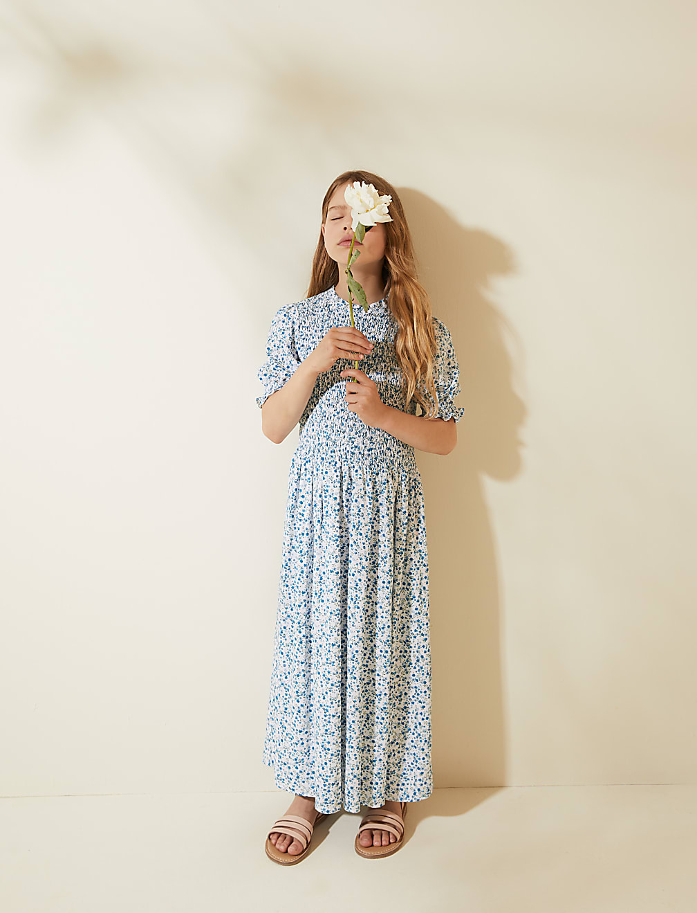 Ditsy Floral Shirred Midi Dress (2-16 Years)