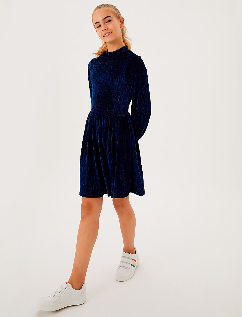 Velvet Tiered Dress (6-16 Yrs)