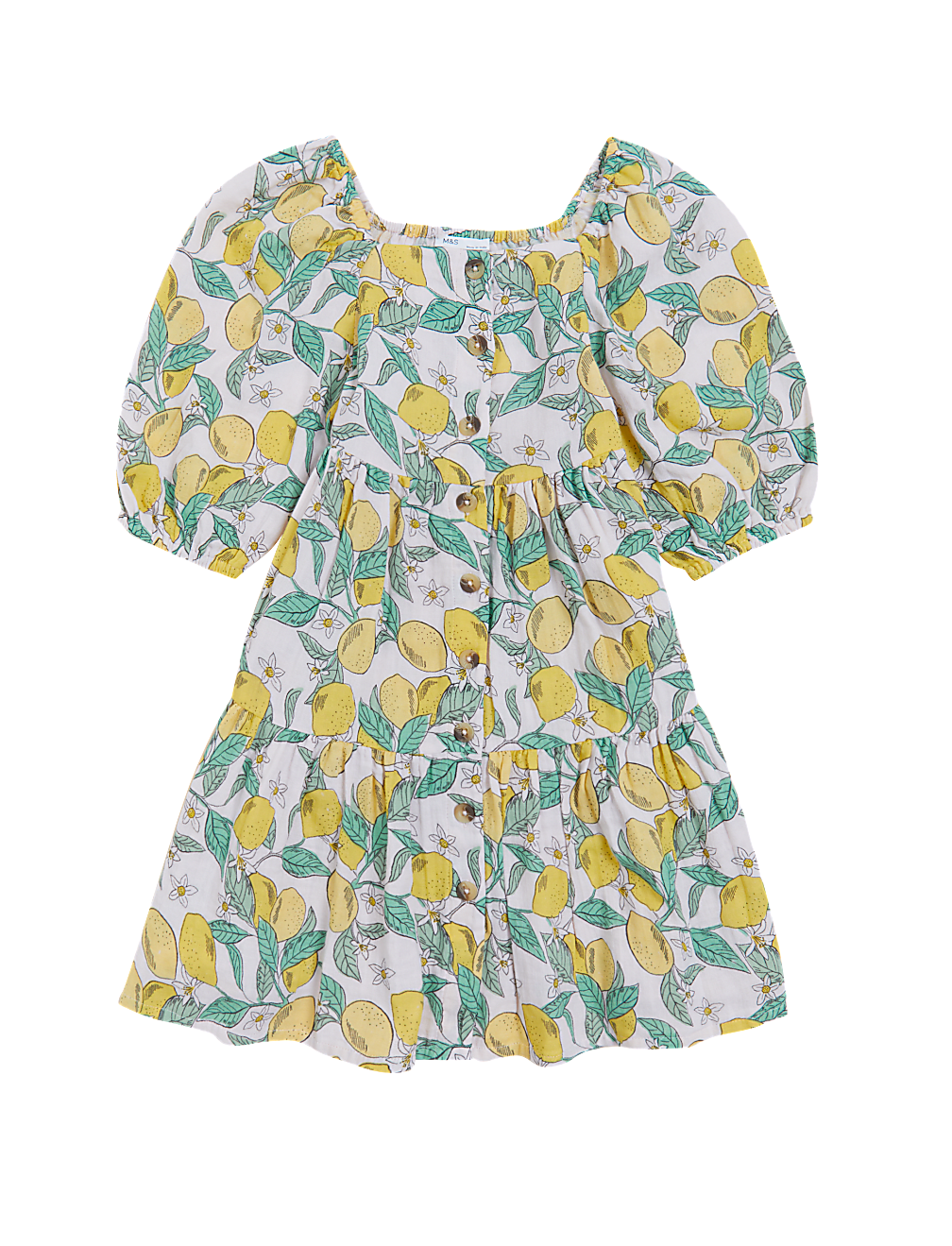 Pure Cotton Lemon Print Dress (6-16 Yrs)