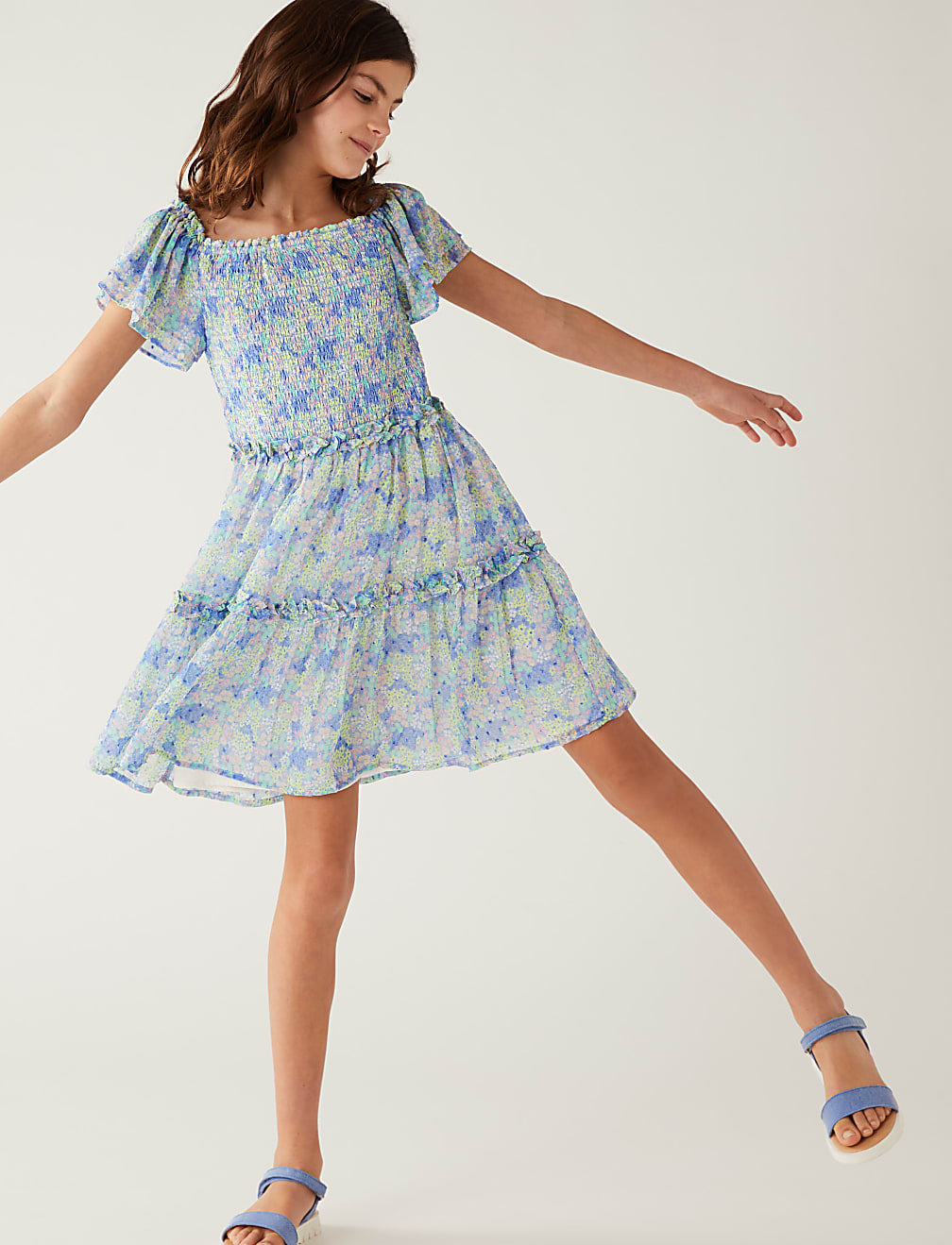 Printed Square Neck Dress