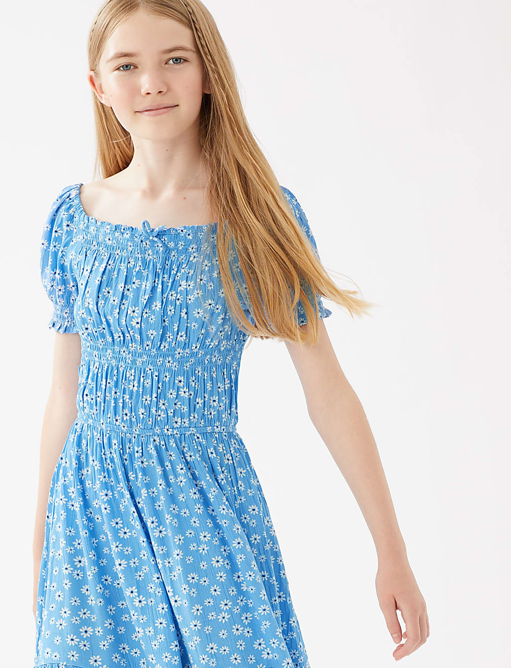 Floral Shirred Dress