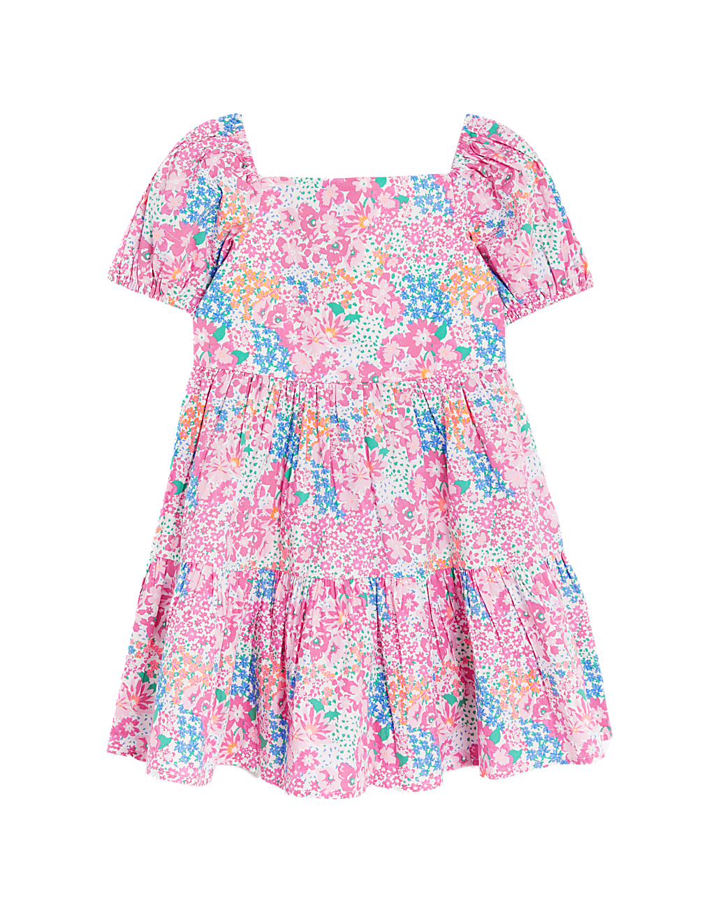 Pure Cotton Floral Tiered Dress
