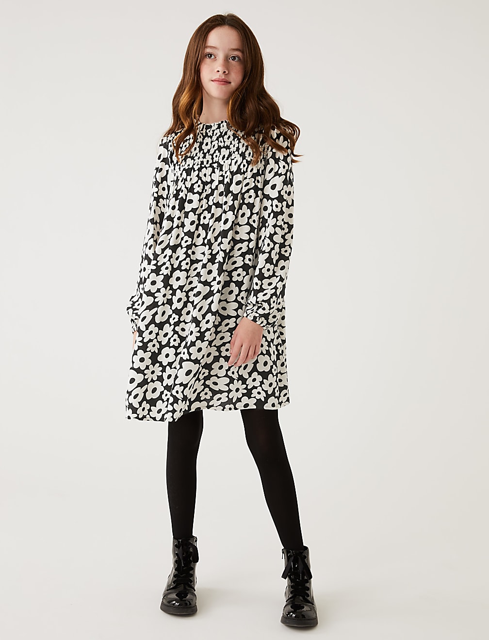 Floral Shirred Dress