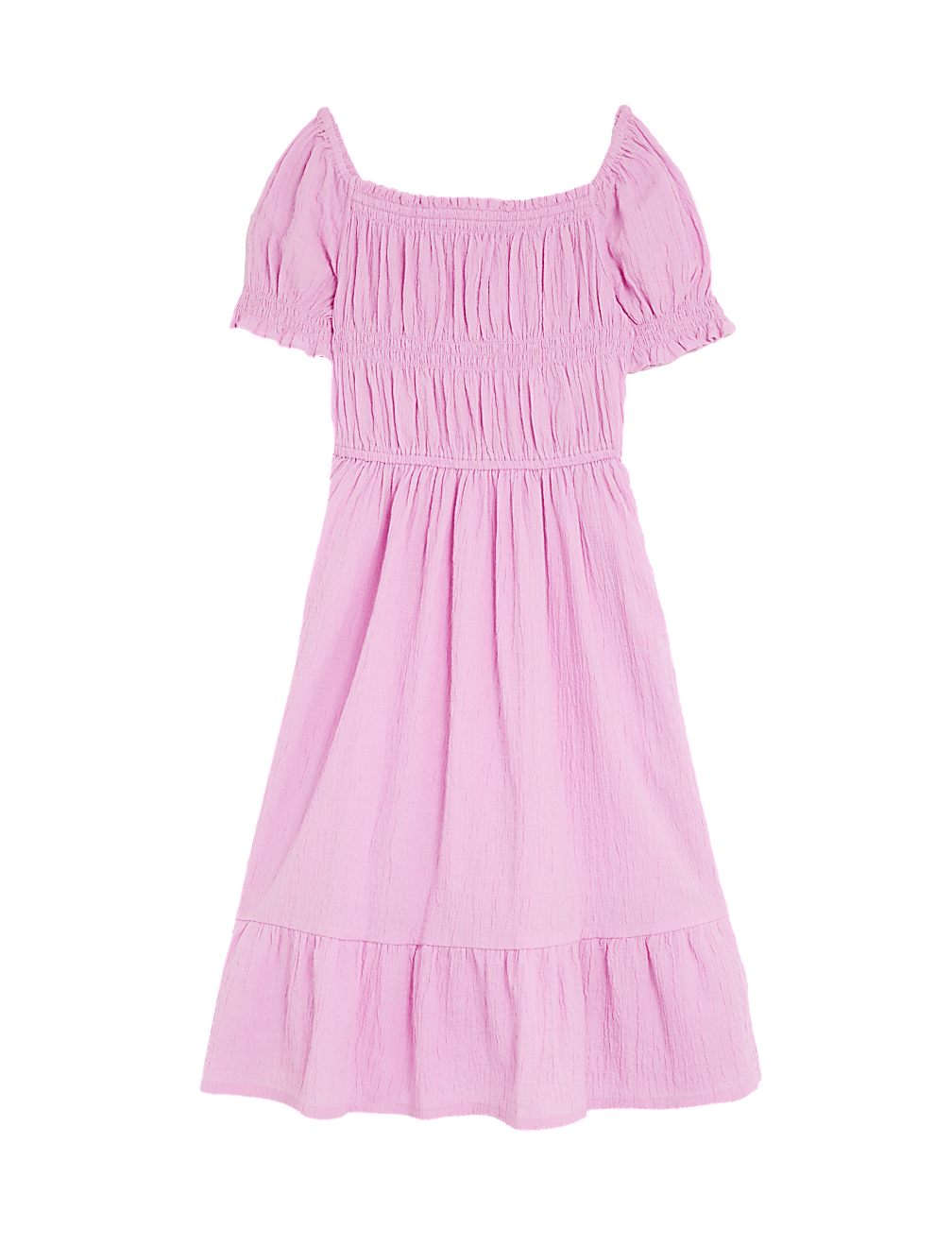 Cotton Rich Shirred Dress