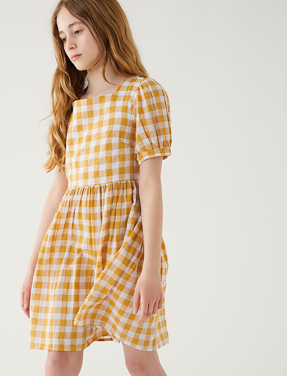 Pure Cotton Checked Dress