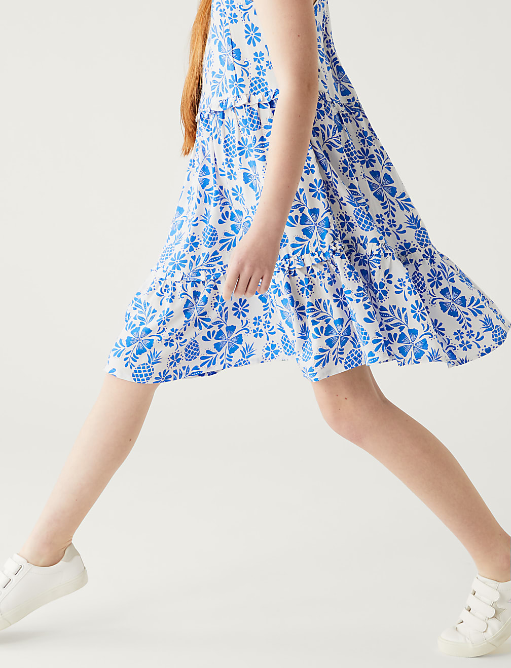 Pineapple Print Tiered Dress (6-16 Yrs)