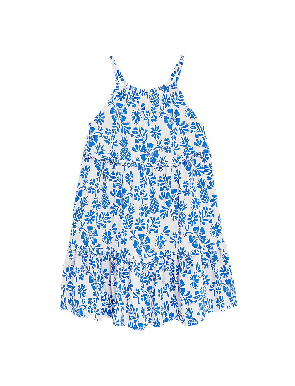 Pineapple Print Tiered Dress (6-16 Yrs)
