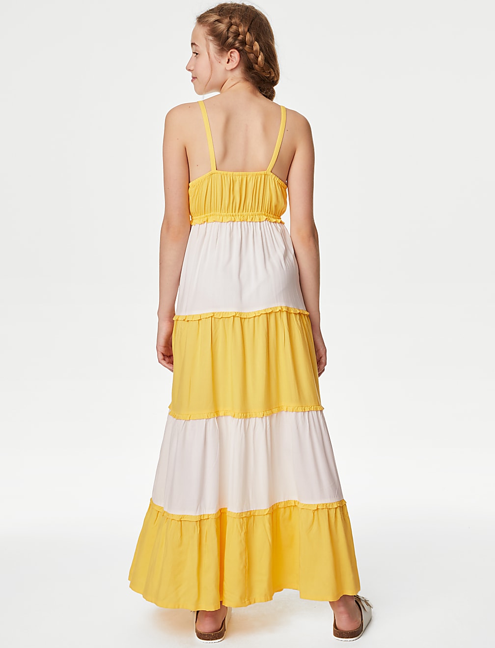 Colour Block Tiered Maxi Dress