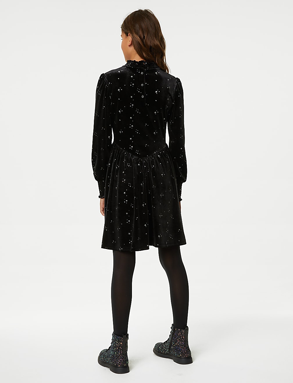 Velvet Glitter Star Dress (6-16 Yrs)
