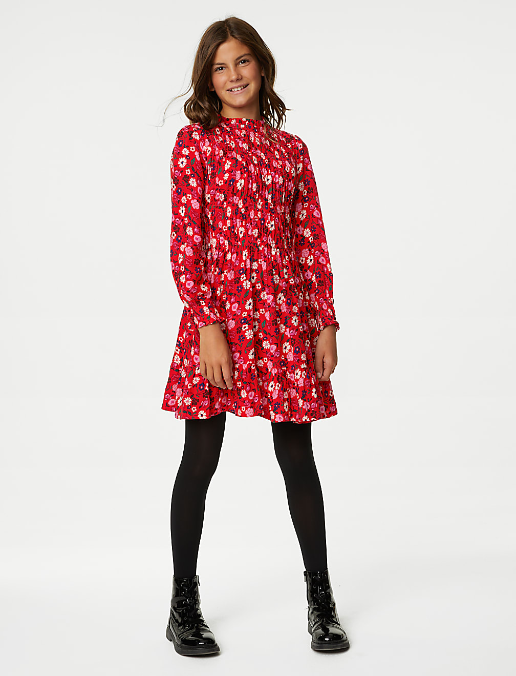 Printed Shirred Dress (6-16 Yrs)
